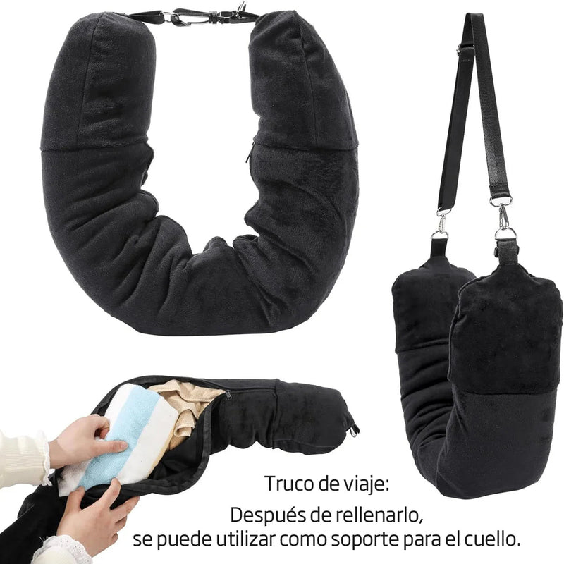 FlyConfort ™ - Almohada De Viaje Multifuncional Y Bolsa De Almacenamiento